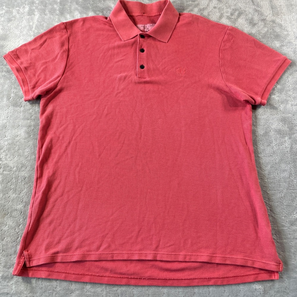Rag & Bone New York Polo Shirt Mens XL Pink Casual Preppy‎ Office Luxury